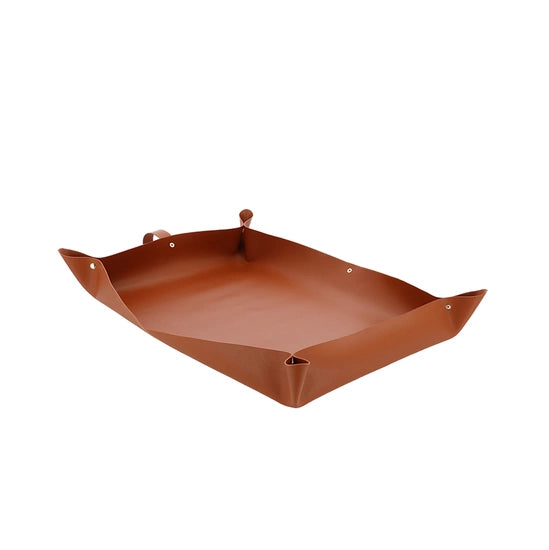Transplanting tray for houseplants artificial leather